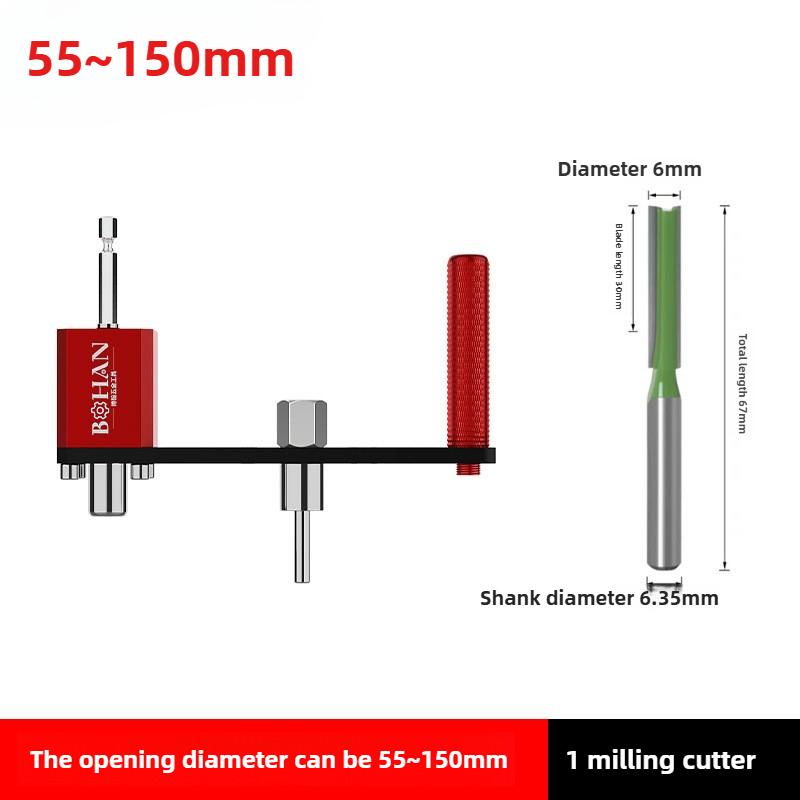 Aluminum Alloy Multi Function Hole Saw Kit Adjustable Round Cutter for Woodworking Ceiling Light Installation