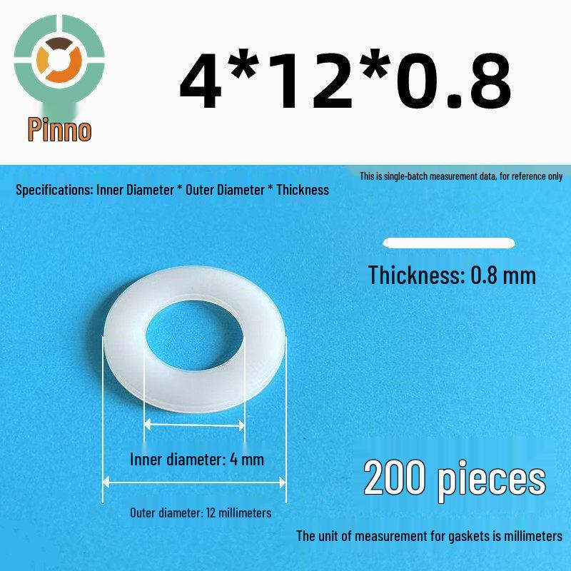 Thickened Nylon Plastic Flat Washer: Hard Plastic Gasket M2-M16