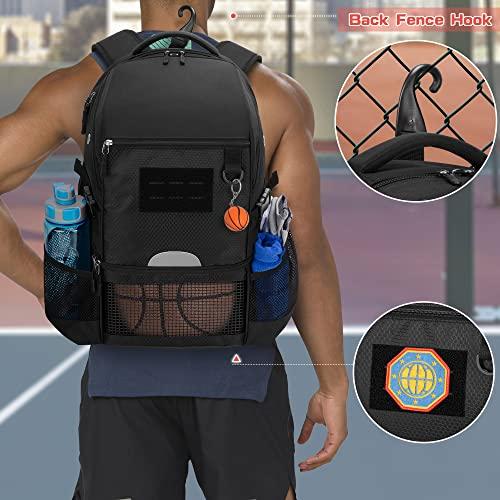DSLEAF Basketball Backpack for Adults, Large Capacity Basketball Backpack with Ball Storage, Suitable for Soccer Backpacks