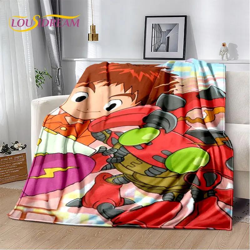Kreslená přikrývka Digimon Adventure Monster Měkká plyšová deka, flanelová přikrývka Deka do obývacího pokoje Ložnice Pohovka Pohovka Piknikový povlak
