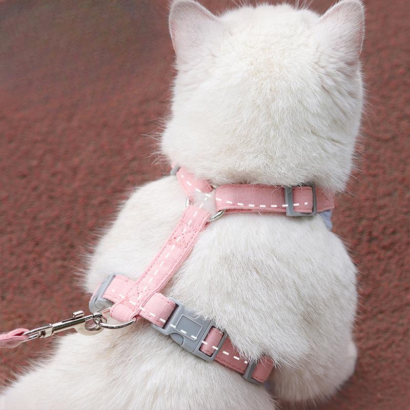 1pc Cat Leash, Vest Type Chest Strap, Adjustable Anti-break and Anti-get Lost Collar, Dog Leash, Pet Leash