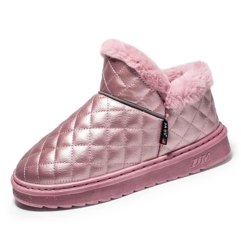 

Горячий стиль, высококачественные зимние ботинки для пар, нескользящая модная универсальная обувь для мужчин, зимние бархатные и утепленные уличные ботинки 44 розовый