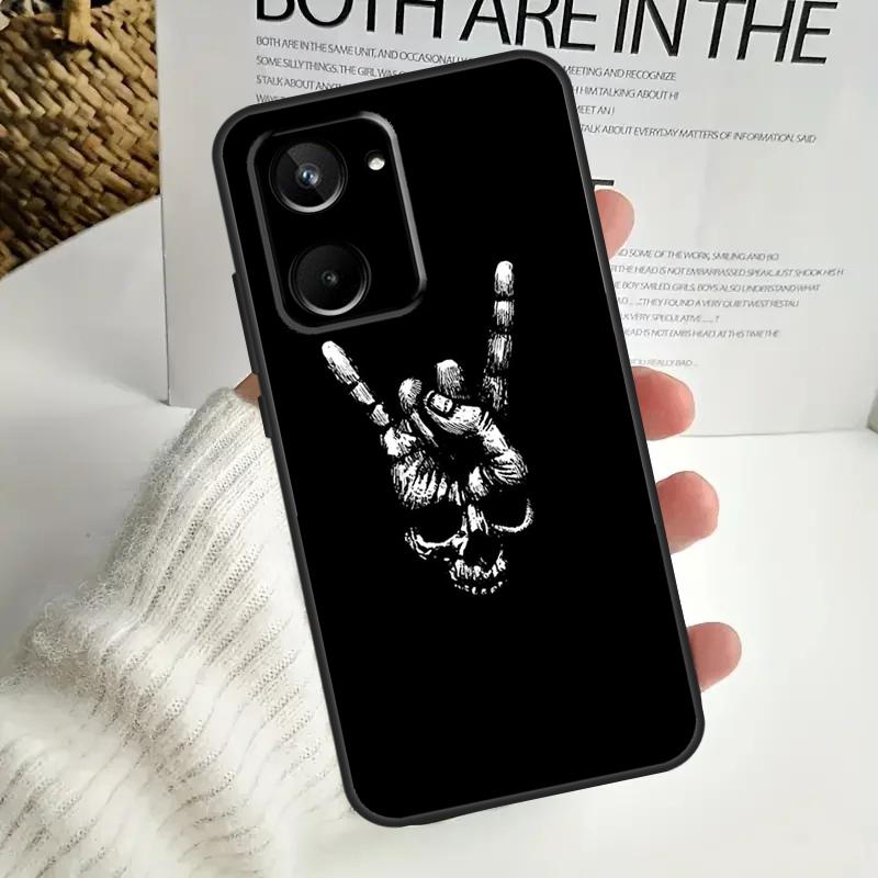 

Rock and Roll Skull For Realme 15 Pro 10 11 12 13 14 Pro Plus C67 C65 C63 C61 C55 C53 C51 C35 C71 C75 GT7 Case Realme C61