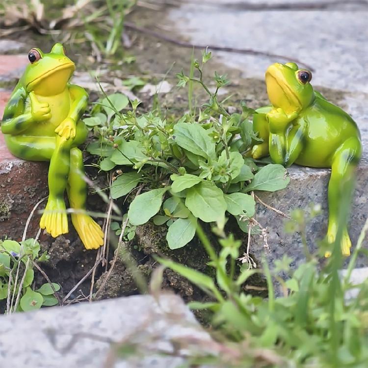 Miniature Frogs Figurines Plant Decoration for Pot,Frogs Garden Decors Frogs Statue Planter Huggers for Flower Ornament