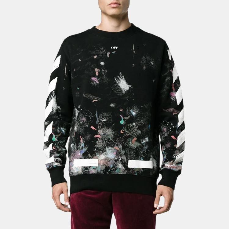 Off-White Galaxy Brushed Print Sweatshirt 'Black' Men's OMBA003F176190309901