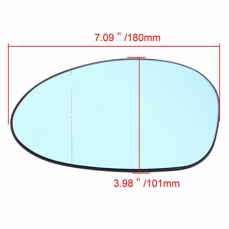 Blue Left Side View Wing Heated Mirror Glass Fits BMW M3 E46 E82 E85 E90 E91 LH