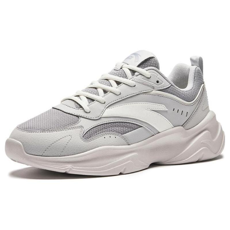 Anta Chao Bai GZ Cushioning Anti-Slip And Wear-Resistant Low-Top Casual Shoes Men's Silver Gray Sneakers 112348812-1