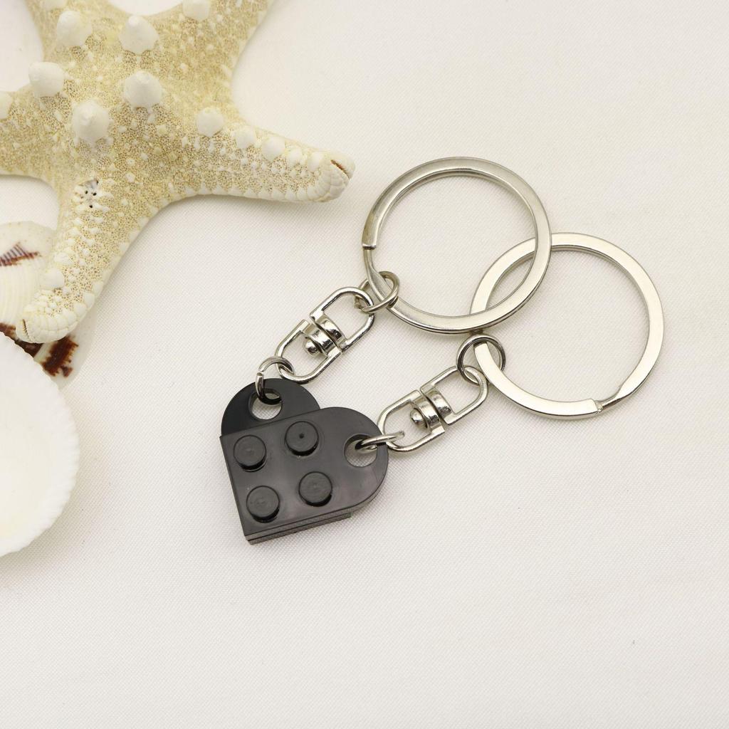 Abnehmbarer Herzbaustein Schlüsselanhänger - Valentinstags Pfirsichherz Geschenk für Paare