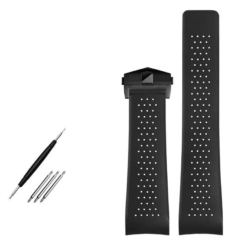 

Натуральний каучуковий ремінець для годинника для TAG HEUER GRAND CARRERA водонепроникний спортивний ремінець м який силіконовий браслет для годинника 22 мм 24 мм 24mm