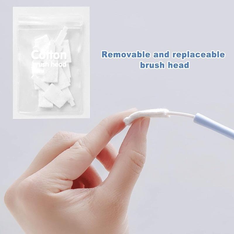 30/50PCS Long Handle Disposable Toilet Brush with Refill Heads Bathroom Crevice Cleaning Scrubber Keyboard Cleaning Tool