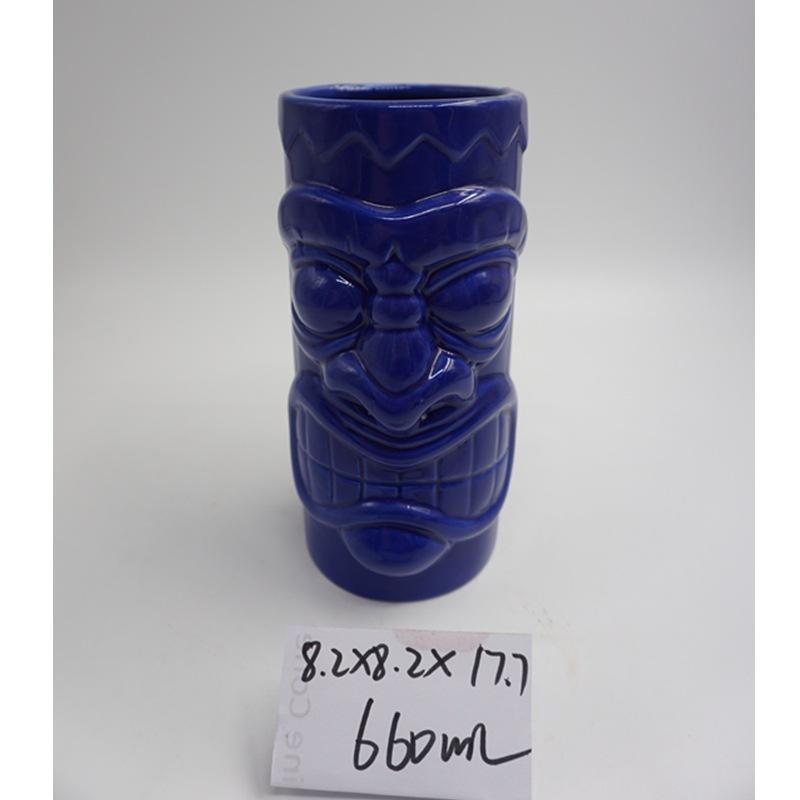 

Bar Tiki Cup Hawaiian Cocktail Cup Blue Parrot Ceramic Cup Tiki Zombie Skull Cup 501-600ml