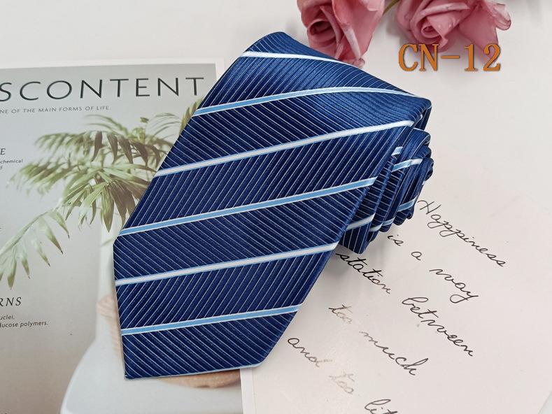 Herren Formell 8cm Schwarz Gestreifte Krawatte, Polyester-Seide, Jacquard Garngefärbt, Handgestrickt.