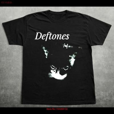 Vtg Style Deftones Cat Music Short Sleeve Black Color Shirt Kv41281 Vintage Soft Breathable Graphic Streetwear