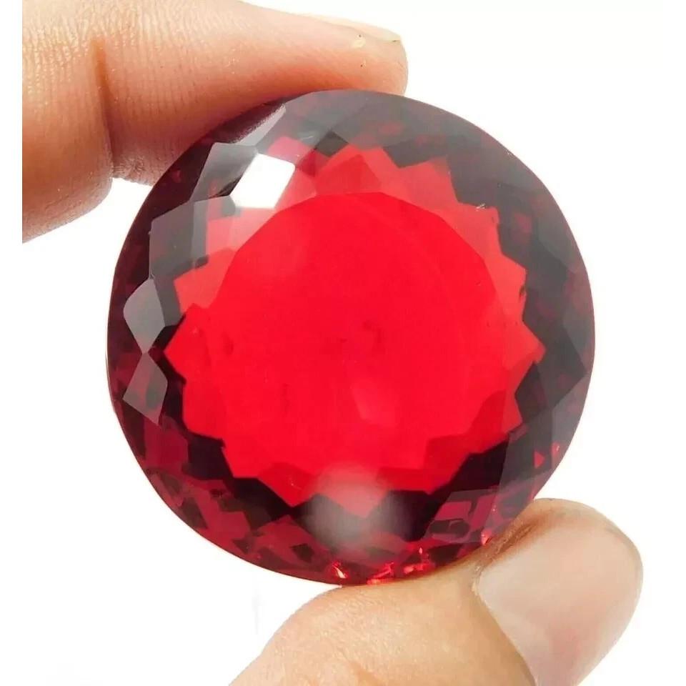 Natural Brazilian Red Color Topaz Round Cut 118+ Ct Fabulous Certified Gemstone