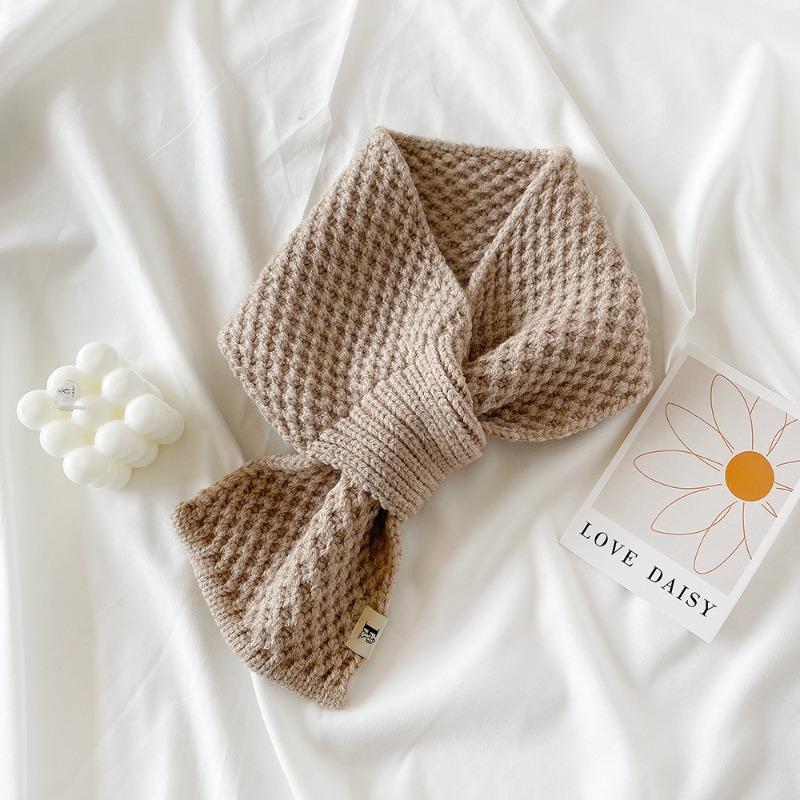 Knitted cross small scarf women's winter scarf autumn and winter new small versatile warm scarf
