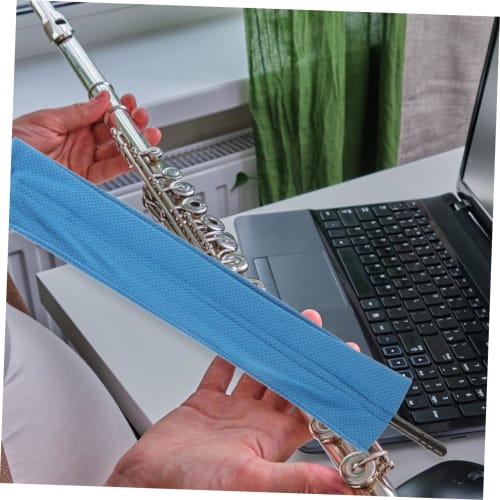 TOGEVAL Absorbent Cleaning Cloth for Pipe Maintenance, Flute Tone Hole Cleaner, Flute Cleaning Kit, Instrument Accessories, Blue