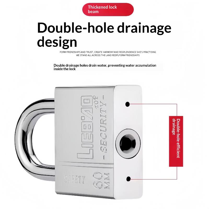 1 Pcs High Security Stainless Steel Keyed Alike Padlocks Cut Resistant Shackle For Gates Lockers Warehouse