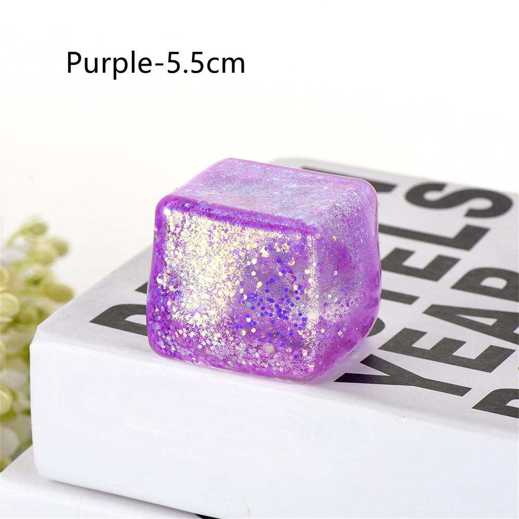 Slow Rise Glitter Stress Cube Stress Balls Malt Sugar Stress Balls for Adults & Kids ADHD Fidget Toys Anxiety Squishy Toys