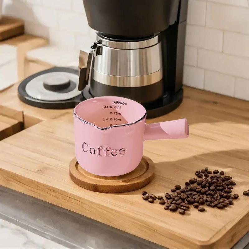 Ceramic Espresso Coffee Measuring Cup With Scale Extraction Cup Milk Cup Milk Pitcher With Handle Latte Mixer Scale Measure Mugs