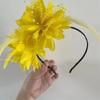 Luxurious Soft Feathered Hairpiece Flower Headwear Adjustable Headband for Halloween Festival Costume Coplay Party