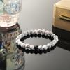 3pcs Bracelet Set For Both Men And Women Simple Style 8mm White Red Turquoise Black Frosted Stone Hand Beaded Bracelet
