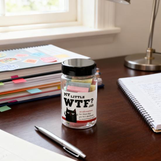 Mein Kleines WTF-Glas mit 60 Krassen Selbstpflege-Zitaten Sarkastische Affirmationskarten für Erwachsene Lustiges Motivationsgeschenk