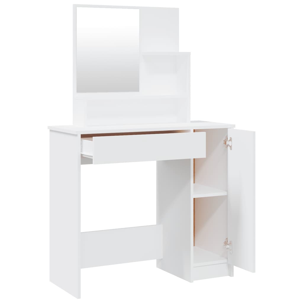 Vidaxl Dressing Table Set, White, 86.5 X 35 X 136 Cm