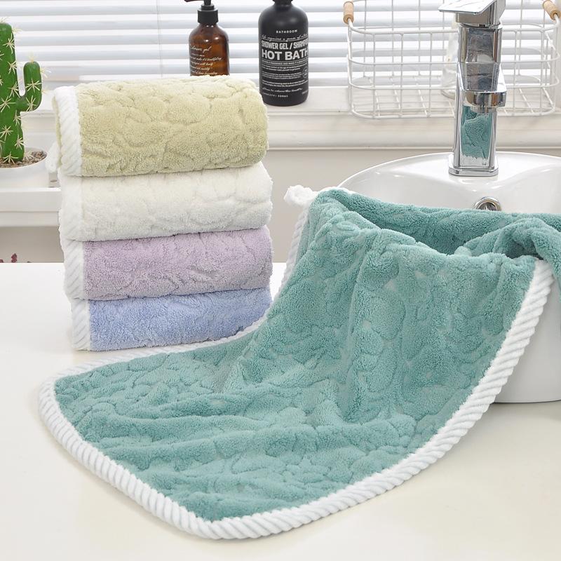 New Orchid Jacquard Warp Knitted Coral Fleece Towel Bath Towel Set Absorbent Home Towel Set