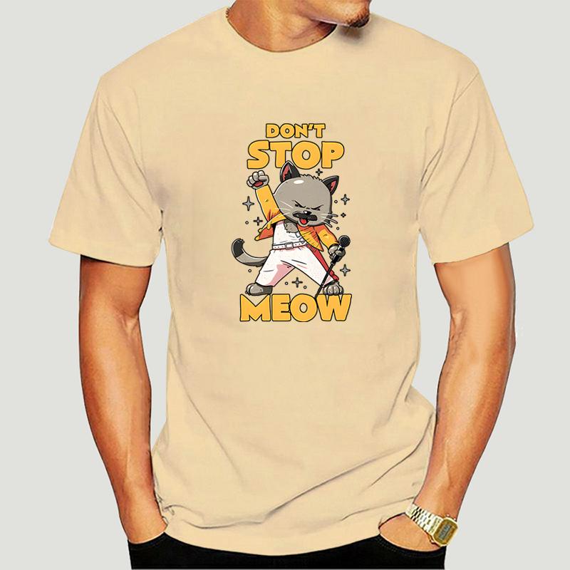 Lustiges Grafik-T-Shirt DON'T STOP MEOW Herren T-Shirt Druck Rap Rock Katze Kurze Ärmel Hip Hop Streetstyle Niedlich Cool Herren T-Shirts