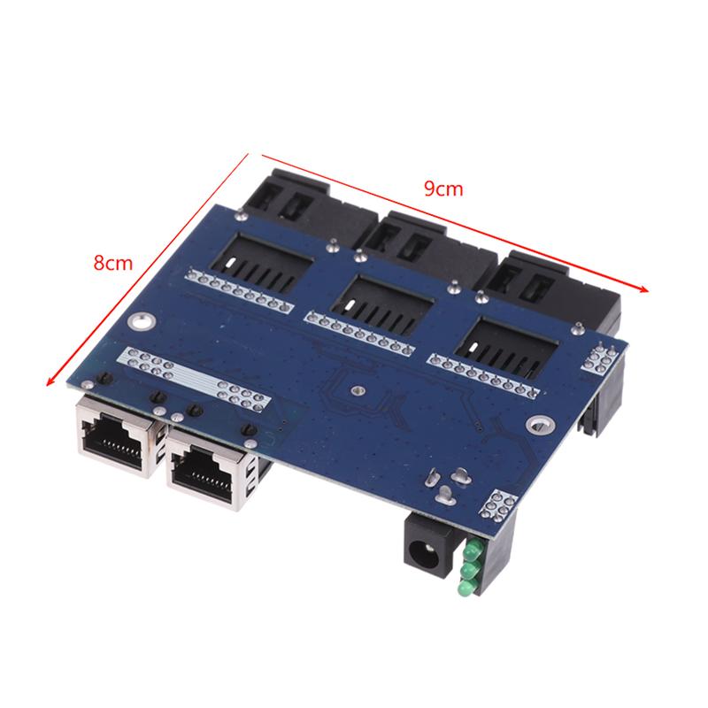 

1шт 3F2E Швидкий Ethernet Комутатор Конвертер 20КМ Ethernet Оптоволоконний Медіаконвертер Одномодовий 2 RJ45 3 SC Оптоволоконний Порт