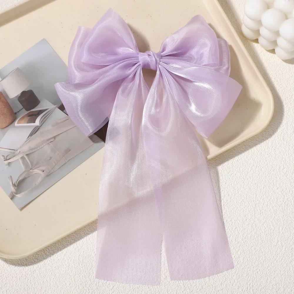 1PCS Blue Pink Big Bow Ribbon Hair Clip Girls Elegant Simple Spring Summer Hair Clip Pins Retro Headband Clips Hair Accessories