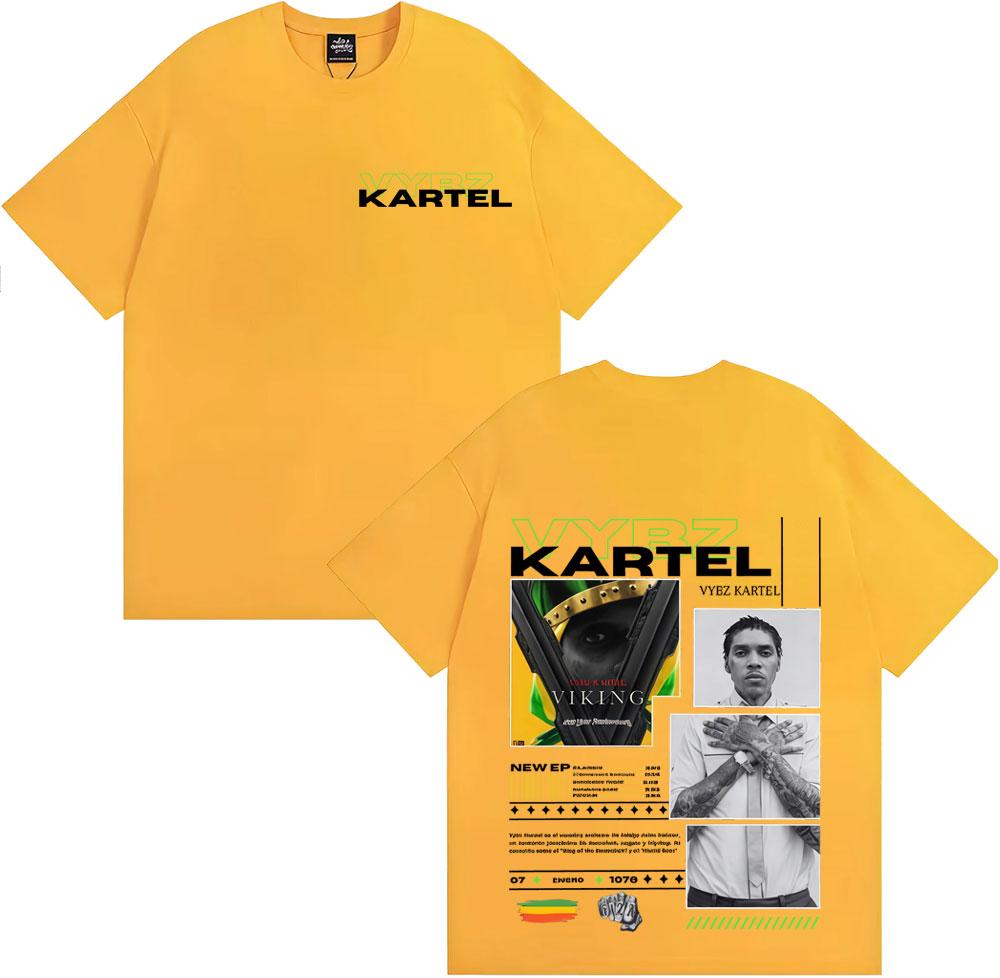 Rapper Vybz Kartel Tour 2025 Album T-shirts Men Women Comfort Short Sleeve Loose T Shirt Male Harajuku Hip Hop Pop Music T-shirt