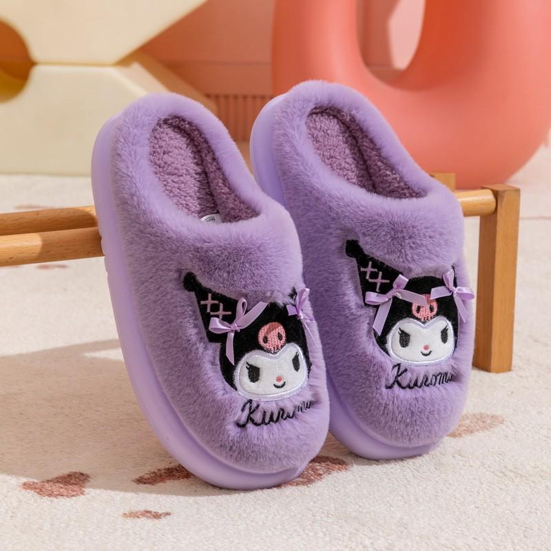 

Sanrio Children s Plush Cotton Slippers for Parents & Kids - Cute Cartoon Home Slippers for Autumn & Winter 23cm (38/39)