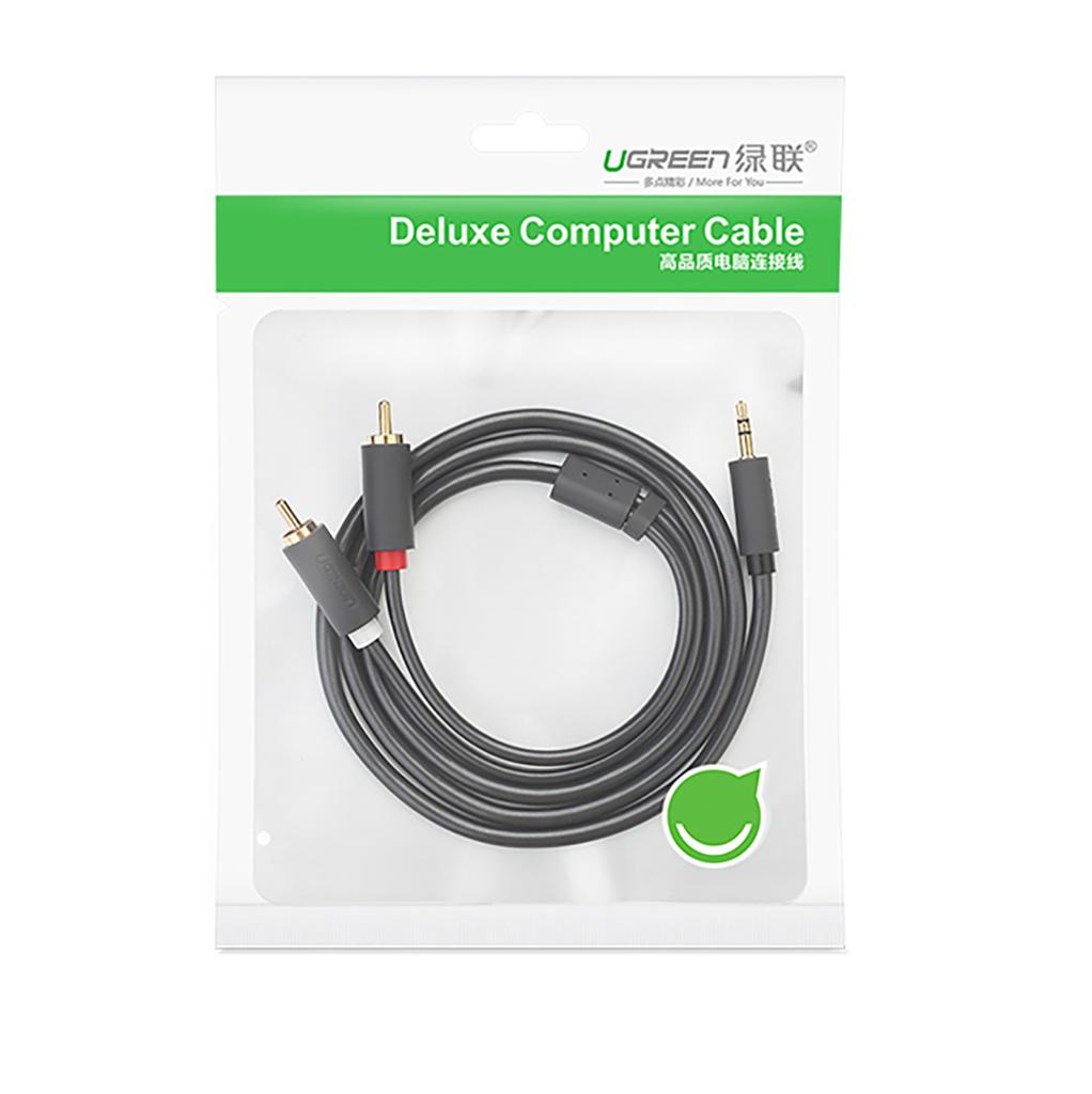 Audio Cable 35mm Minijack Male 2RCA Male 5m Gray