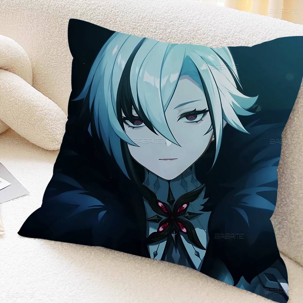 Game Genshin Impact Cute Arlecchino Figure Personalized Pillow Cover Kids Bedroom Wild Party Decor Pillowcase kid shower Gift