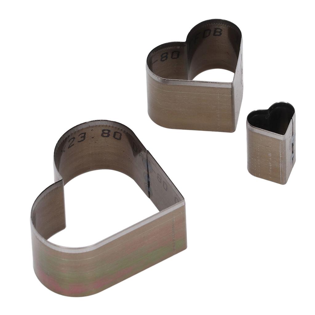 3 Pcs Leather Die Cutter Mold Heart Shape Hollow Punching Tool with Storage Box for DIY Leather