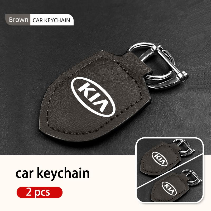 For KIA Fashion Leather Car Keychain Retro Style Keyrings Accessories Cerato Proceed Venga Stonic Picanto Sorento Stinger Mewf00