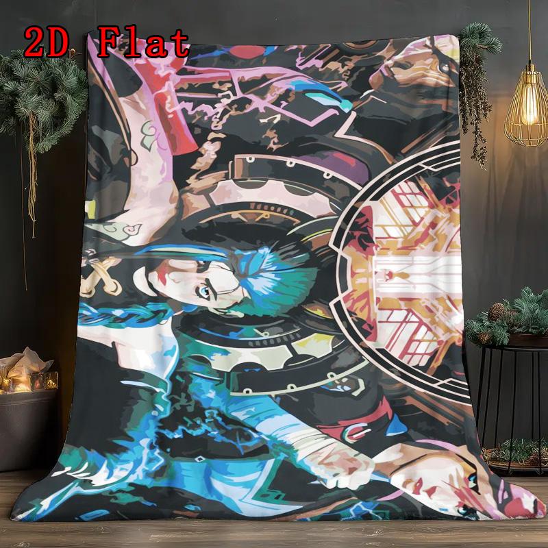 Jinx 2D Flat Pattern Flannel Blanket High quality All Seasons Warmth and Comfort Perfect for Christmas Gifts.MMT0918484