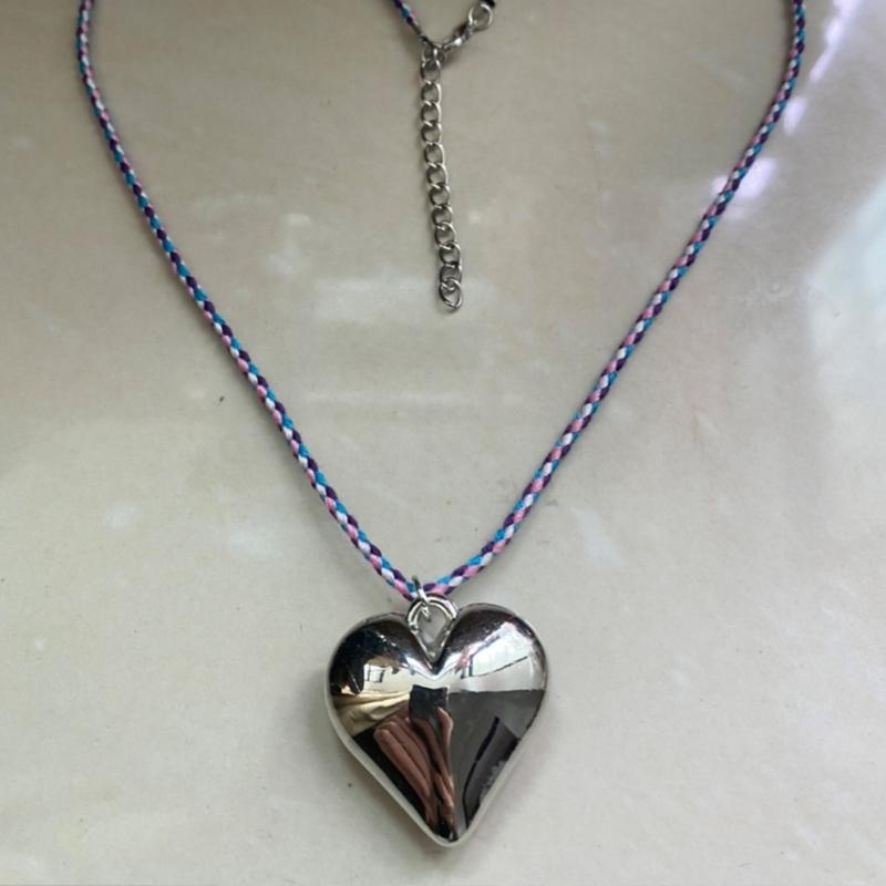 Y2K Style Heart Pendant Necklace Heart Pendant Choker Love Necklace Pendant Neck Jewelry for Nightclubs and Parties
