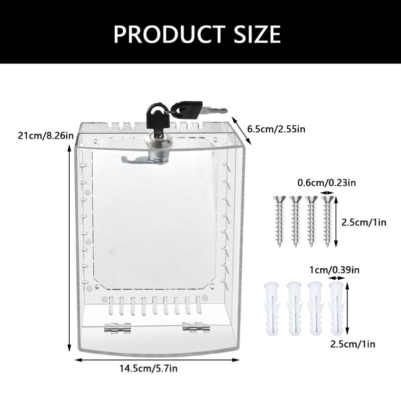 Clear Thermostat Lock Box With Key Lockable Thermostat Protective Cover Replacement Guard for Thermostats on Wall