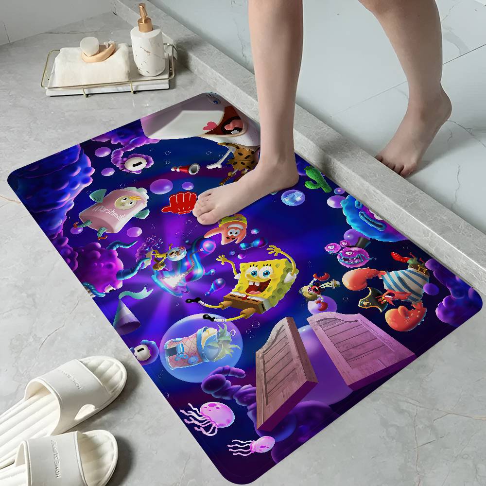 Cartoon S-Sponge-B-Bob Door Mat Nordic Style Bedroom Living Room Doormat Home Balcony Anti-Slip Alfombra
