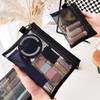 Nylon Schwarz Netz Waschbeutel Tragbare Aufbewahrungstasche Lippenstift Make-up Organizer Einfache Reise-Make-up-Tasche