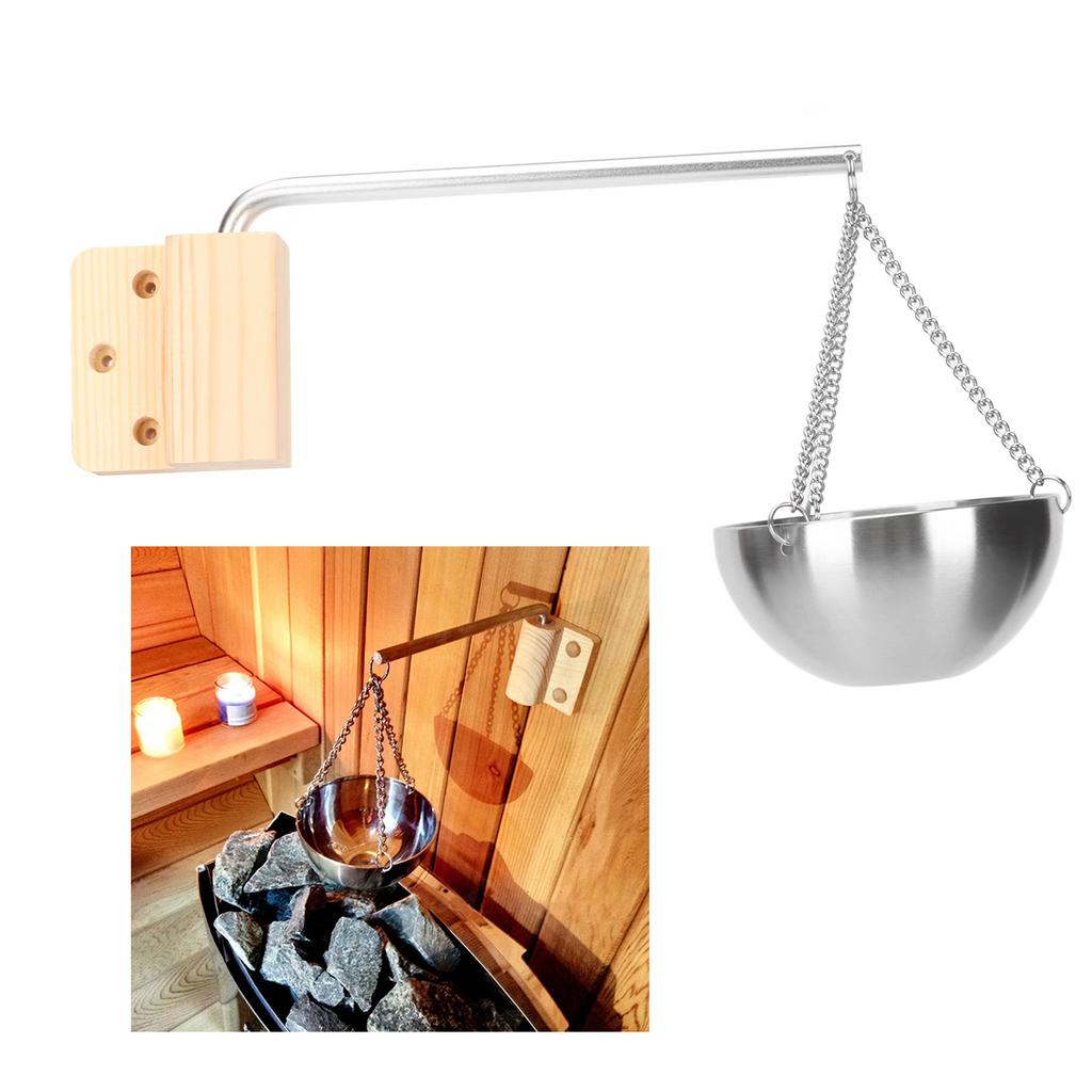 Sauna Essential Oil Holder Round Stainless Steel Sauna Aroma Oil Bowl Cup Essential Oil Fragrance Diffuser for Spa 4.7in