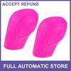 TWO Car Gear Handbrake Shifter Cover Anti-Slip Silicone Rose Red Universal
