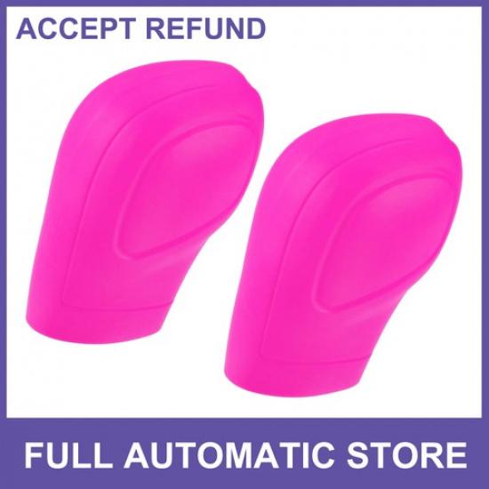 

TWO Car Gear Handbrake Shifter Cover Anti-Slip Silicone Rose Red Universal