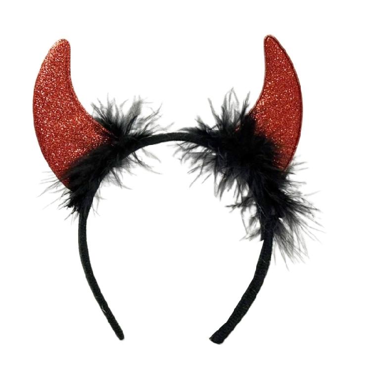 

Stylish Devil Horns Headband Fashion Costume Headpieces Cosplay Halloween Celebrations Suitable for Adults and Kids 1 червоний