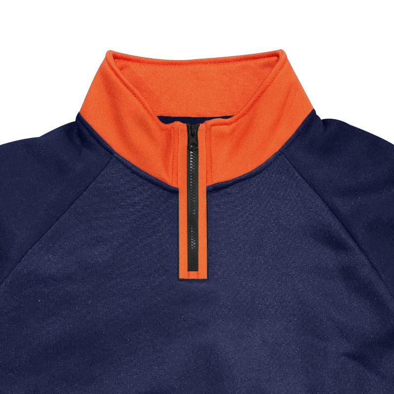 New Colour-Blocked Spring/Autumn Oversized Casual Fleece-Lined Heavyweight Stand-Up Collar Pullover Long-Sleeved Sweatshirt