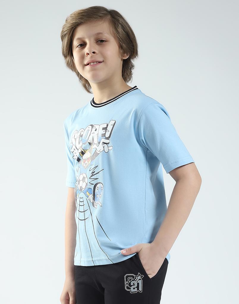 Monte Carlo Boy's Regular Fit Printed Half Sleeve T-Shirt