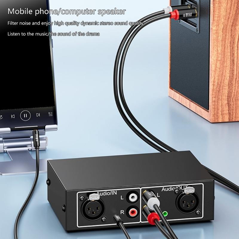 Cinch LR Audio-Schalter 4 in 1 Out Bidirektional Geräuschlos HiFi Stereo Splitter Box für Kopfhörer Spielekonsolen Soundbars