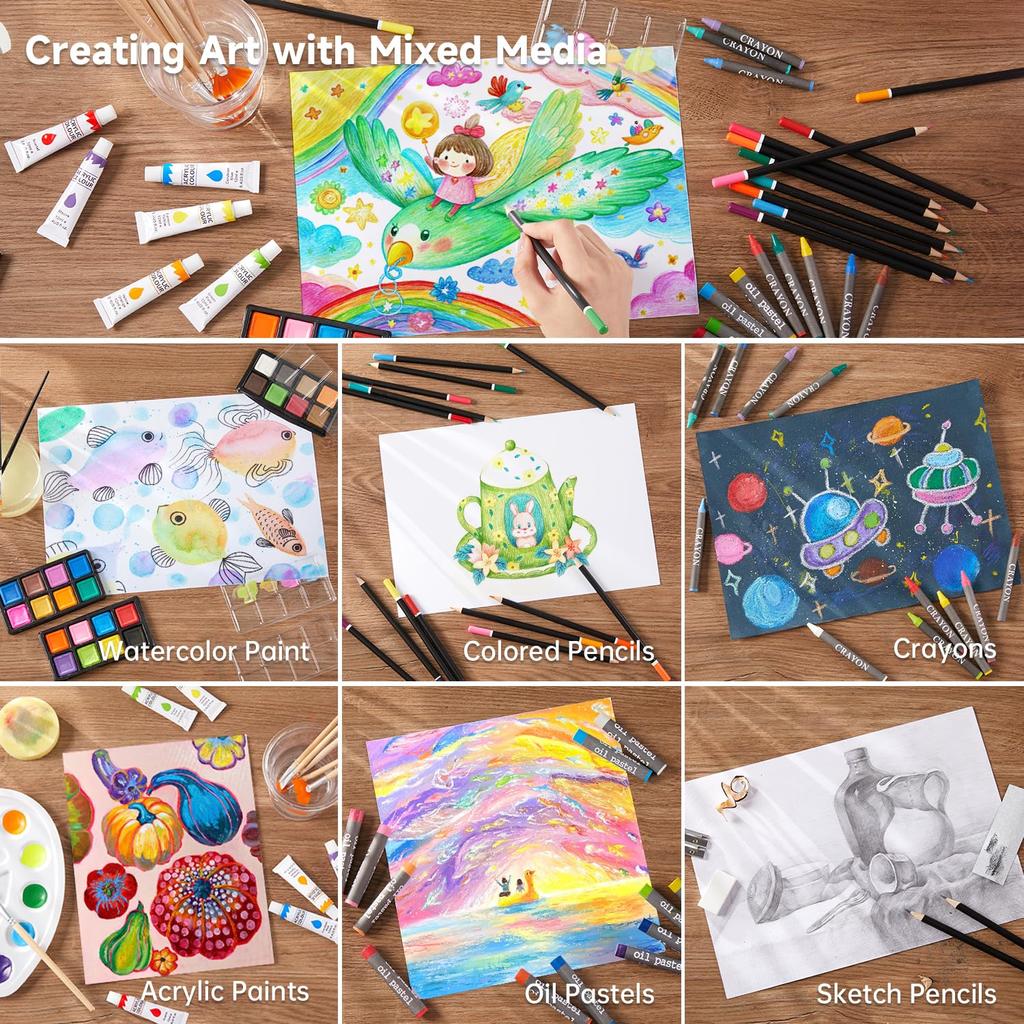 Shuttle Art Art Set with Colored Acrylic Solid Drawing Coloring Pencil and Includes a Portable Storage Box and Portable Storage A great gift for